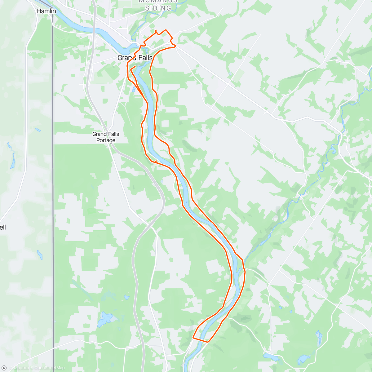 Map of the activity, 50/50 Road / Gravel Ride