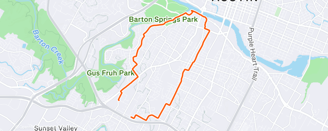 Map of the activity, Morning Run