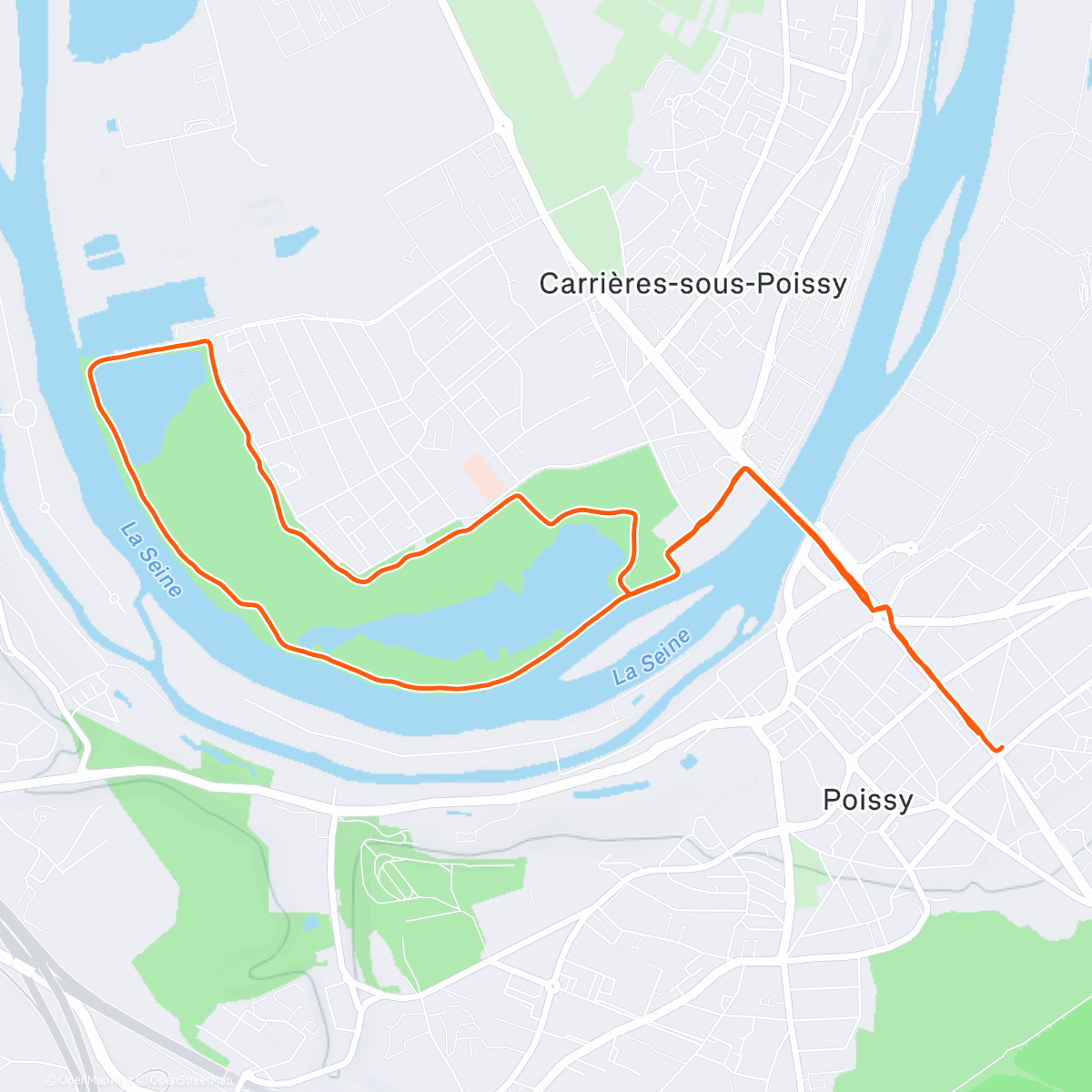 Map of the activity, Tour du parc du peuple de l’herbe 10k