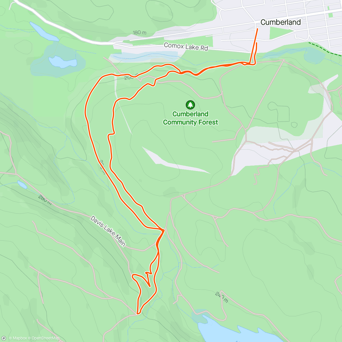アクティビティ「Cumberland Trail Run with Matthew」の地図