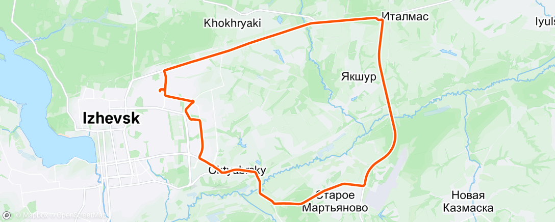 Map of the activity, Вечерний велозаезд