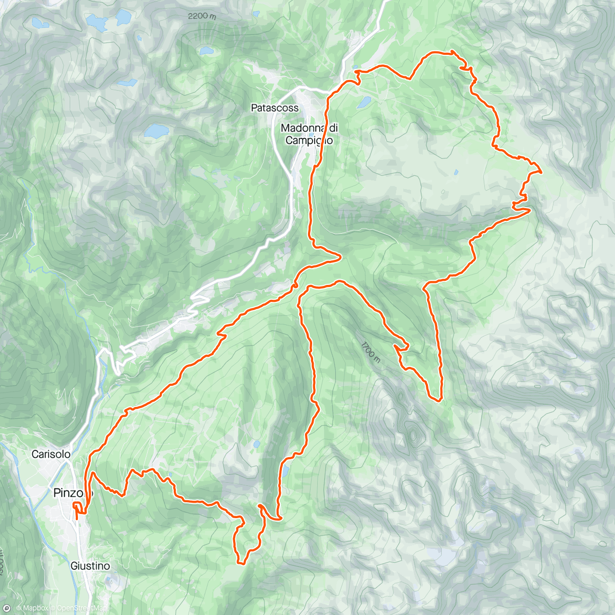 Mapa de la actividad, Top Dolomites Ultra Trail