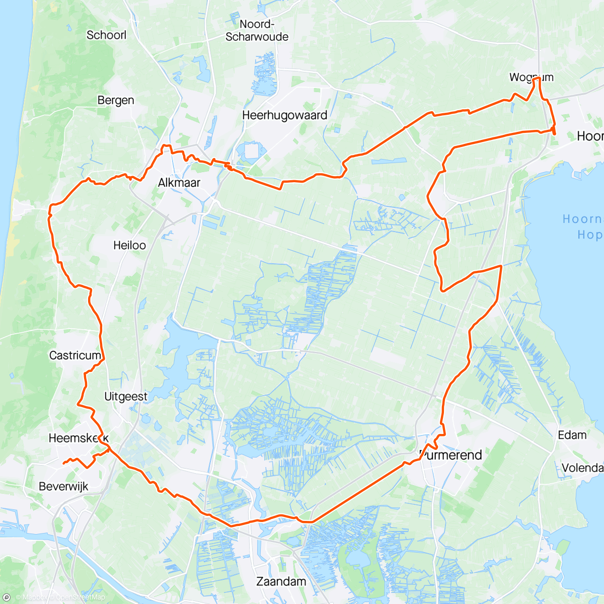 Map of the activity, Ronde van Noor-Holland