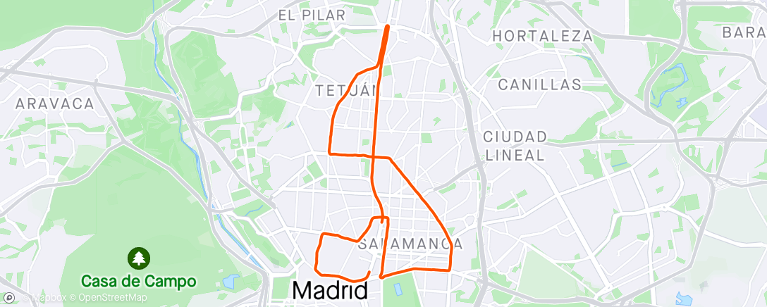 Map of the activity, 1/2 marathon Madrid