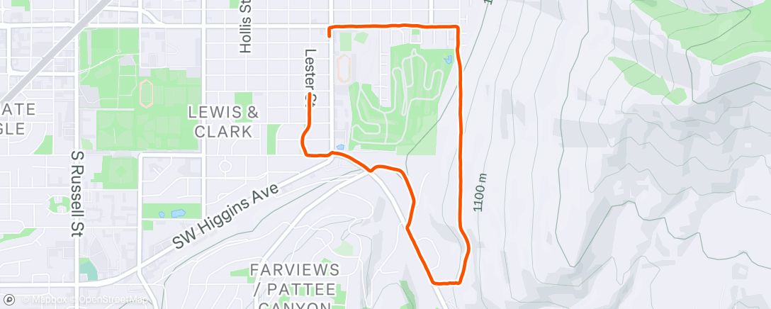 Map of the activity, Afternoon Trail Run