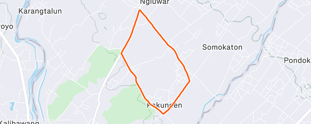 Map of the activity, Morning Run