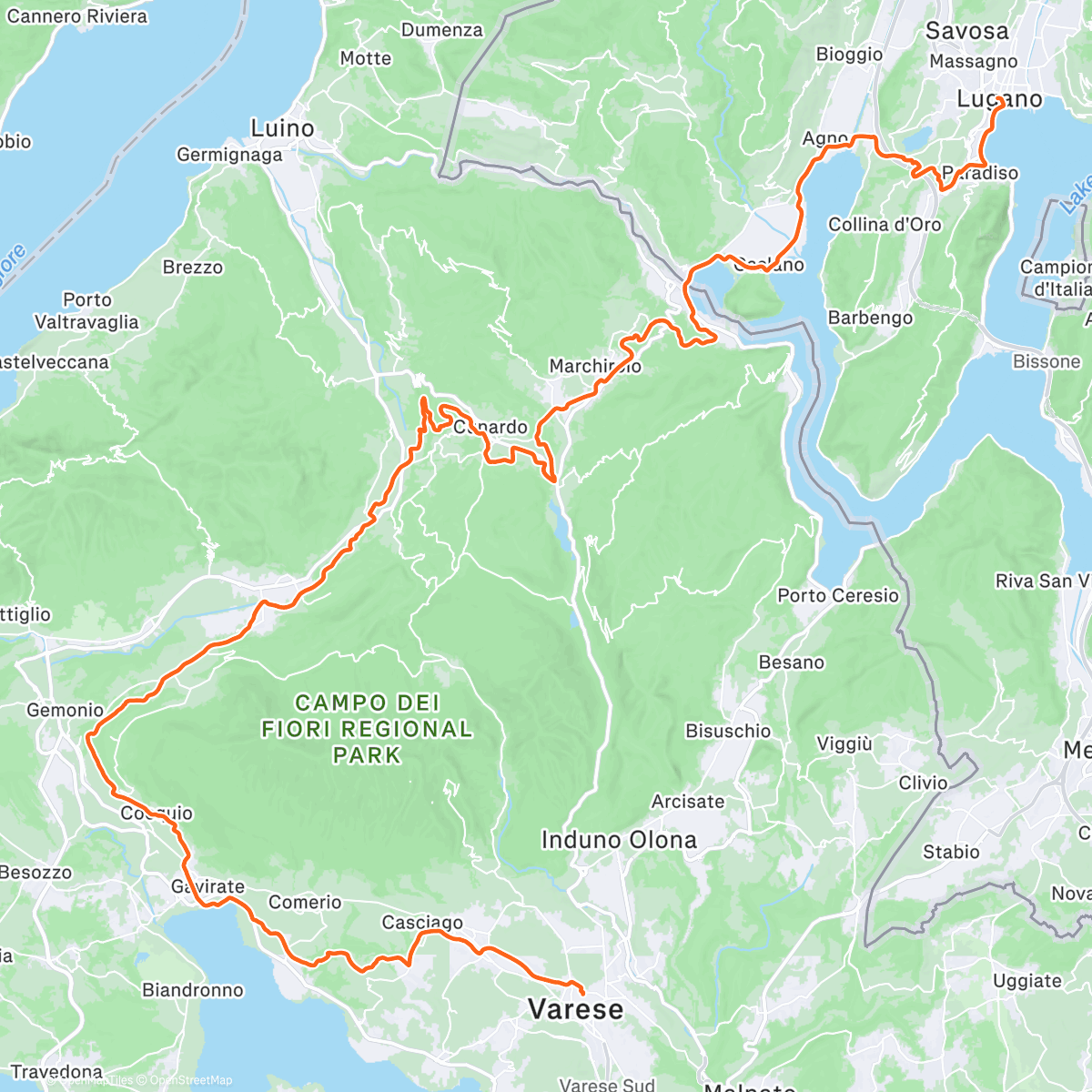 Map of the activity, Lugano #Varese3