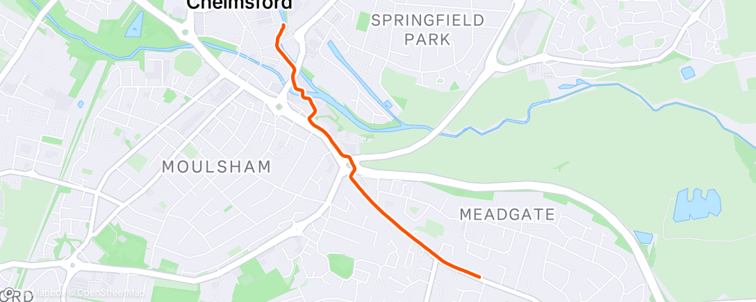 Map of the activity, Evening Run