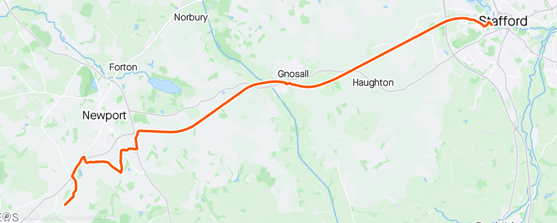 Mapa da atividade, Lilleshall to Stafford