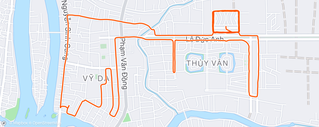 Map of the activity, Evening Run