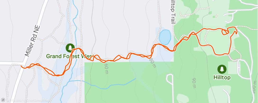 Map of the activity, Afternoon Hike