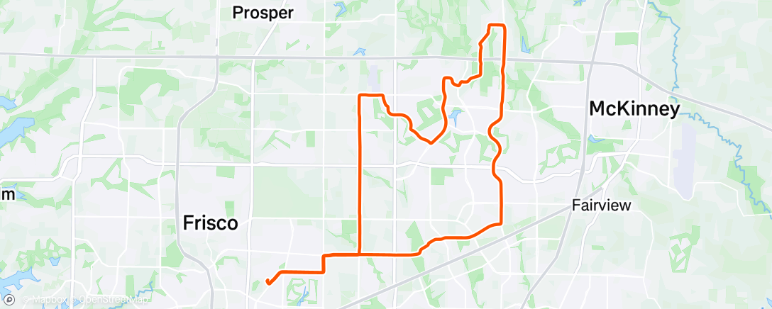Map of the activity, Evening Ride