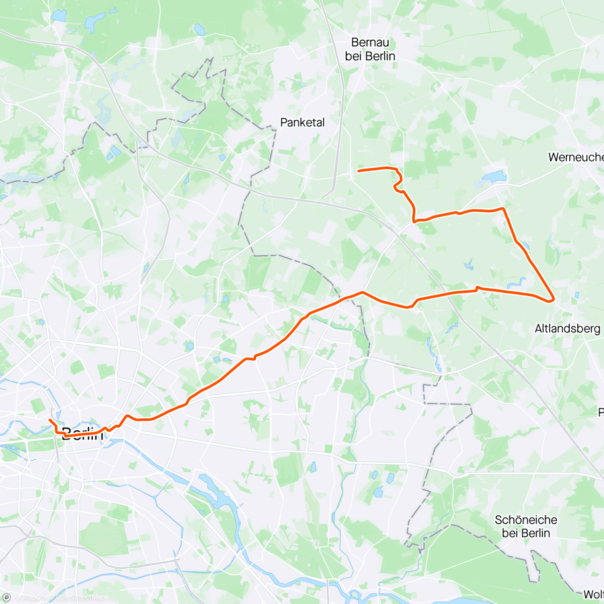 Mapa de la actividad (Night Ride)