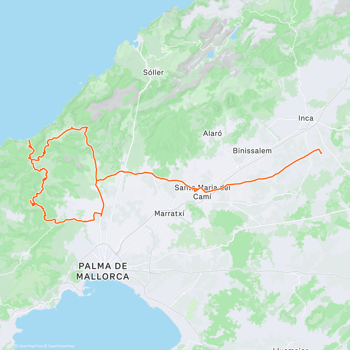 Map of the activity, Sa Calobra cc day 2
