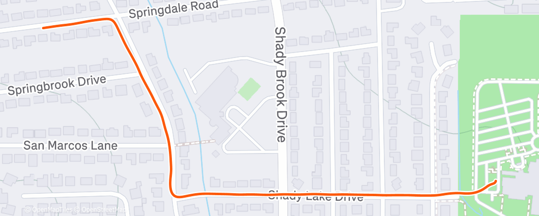 Map of the activity, Evening Run