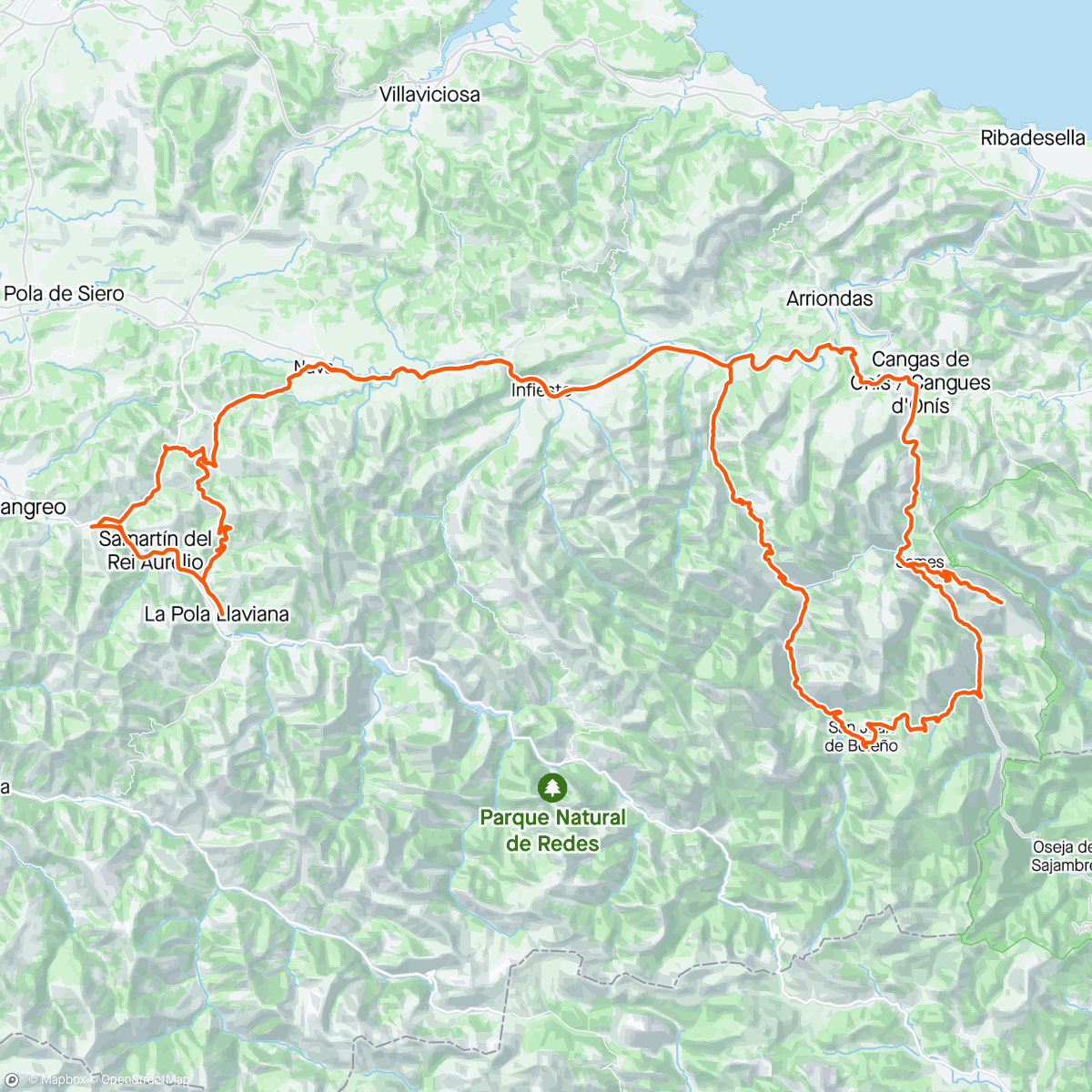 Map of the activity, Pongas como te pongas el Ponga mola 😍: Bada- Amieva - Llomena - Mohandi