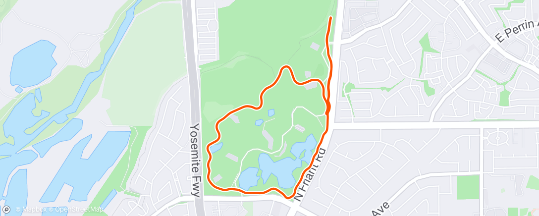 Map of the activity, Afternoon Run