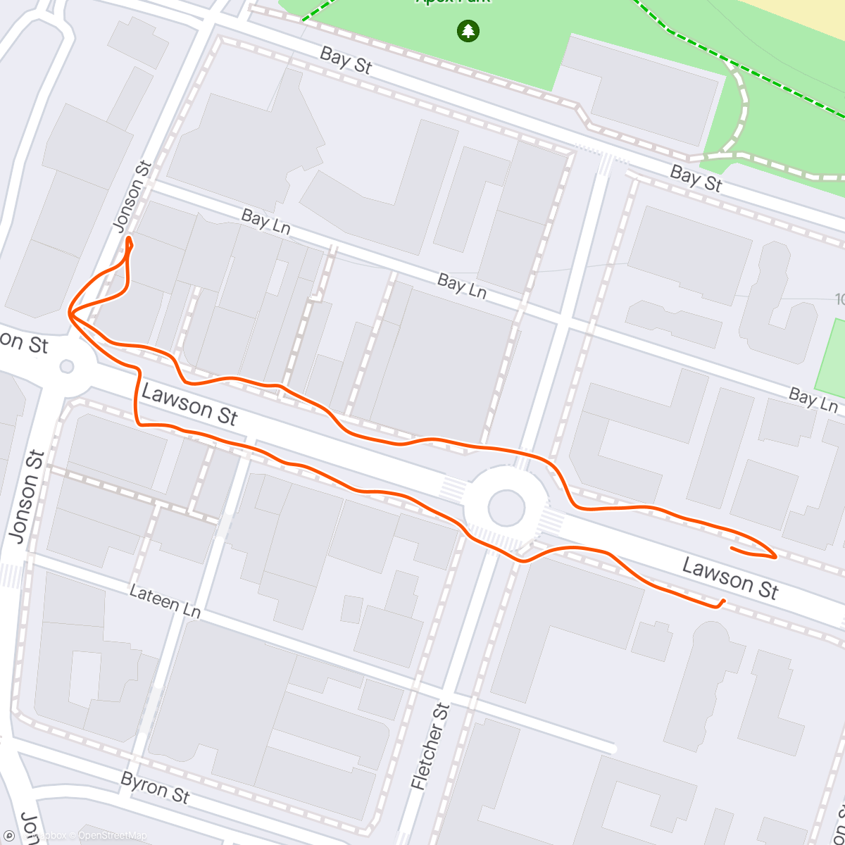 Map of the activity, Afternoon Stroll around Byron.