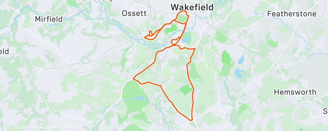 Map of the activity, Lunch Ride