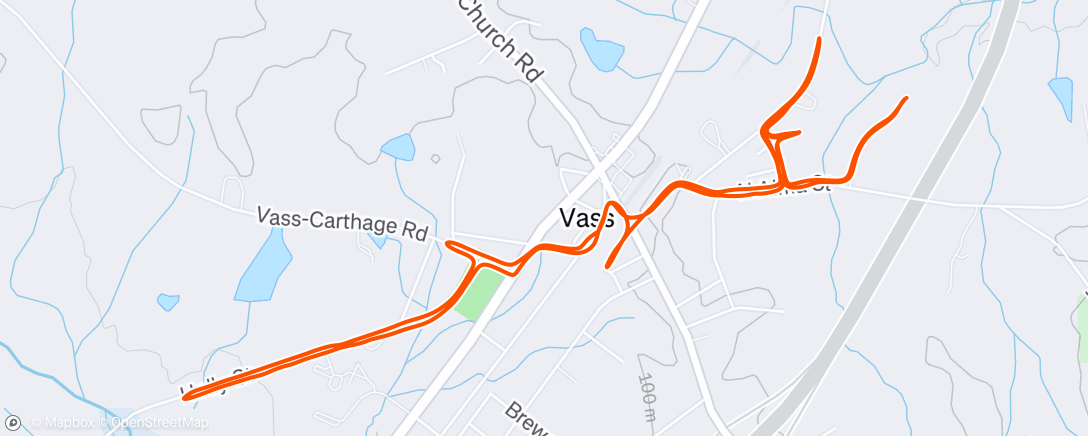 Map of the activity, Afternoon Run