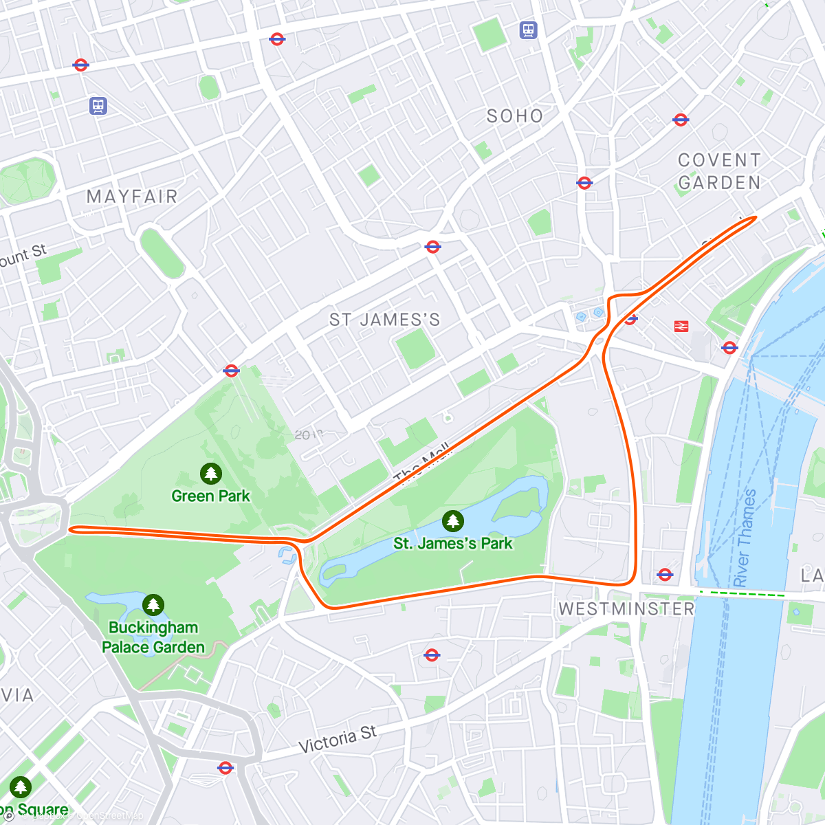 Mapa da atividade, Zwift - Activations in London