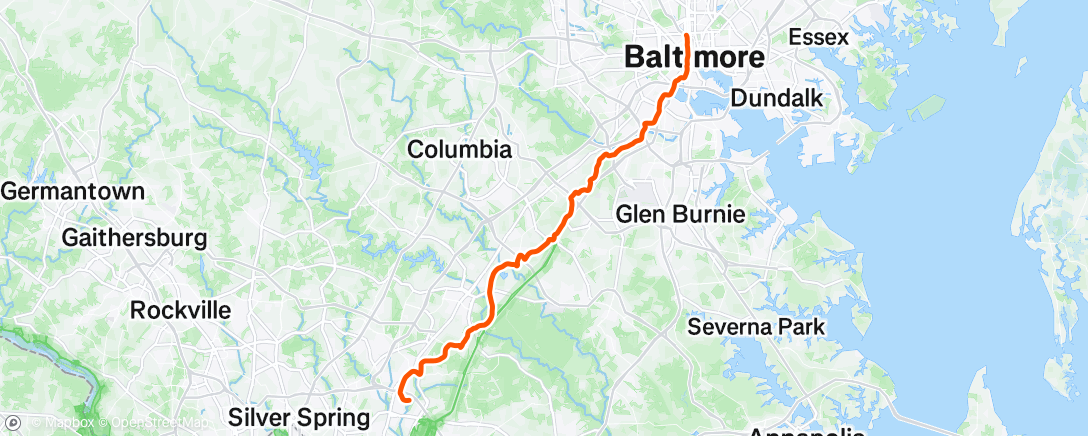 Map of the activity, Leg 2 to Greenbelt