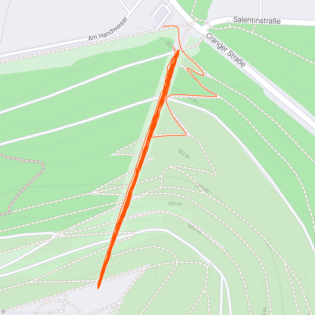 Map of the activity, Halden Dienstag