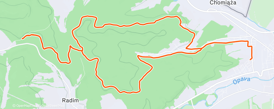 Map of the activity, MTB po Ježníku