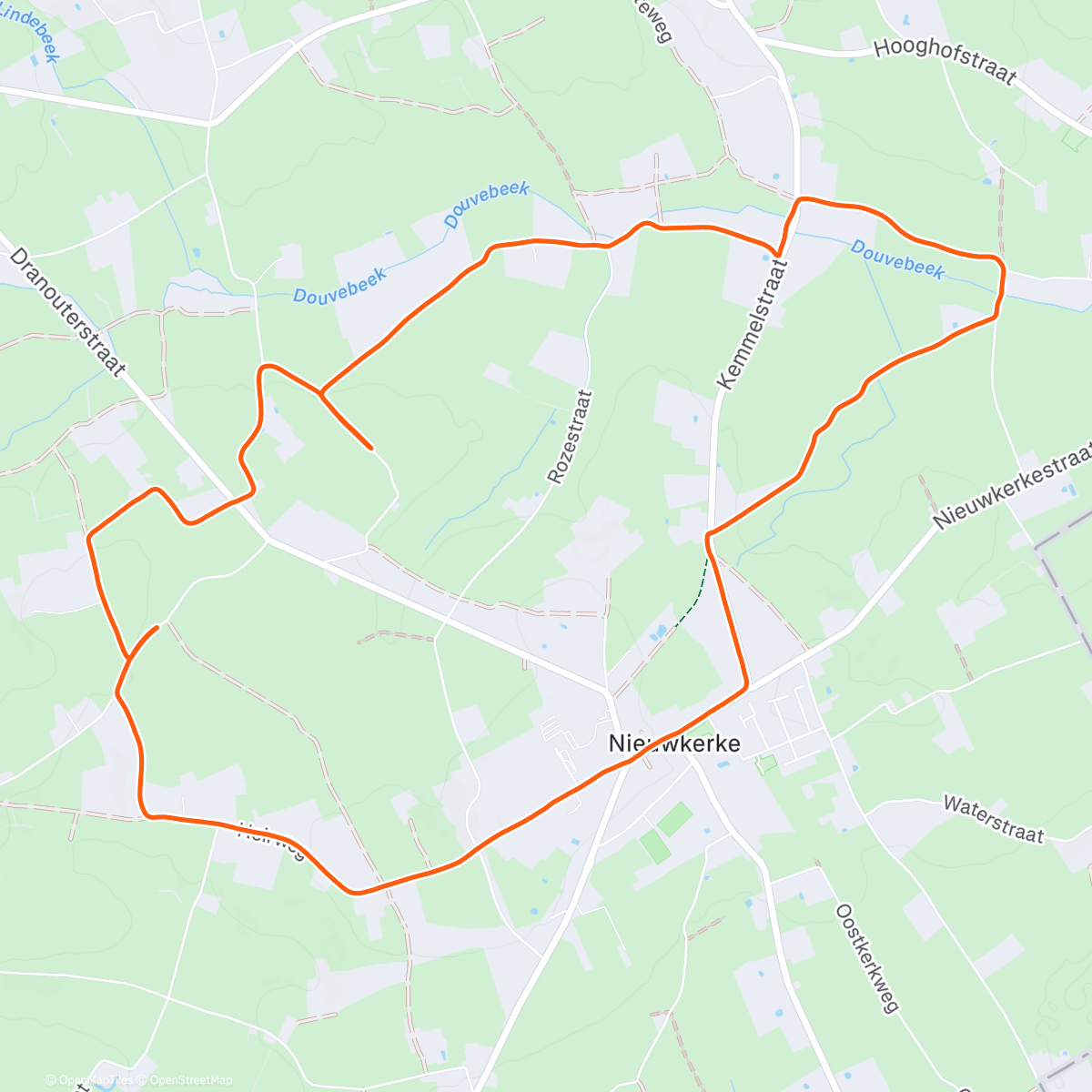 Map of the activity, Course à pied le matin