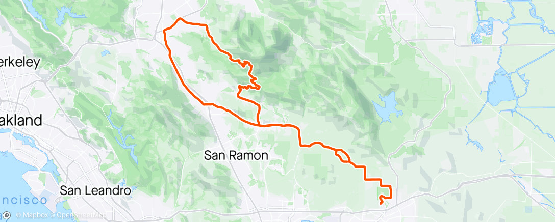 Map of the activity, Morning Ride - Mt Diablo via Northgate