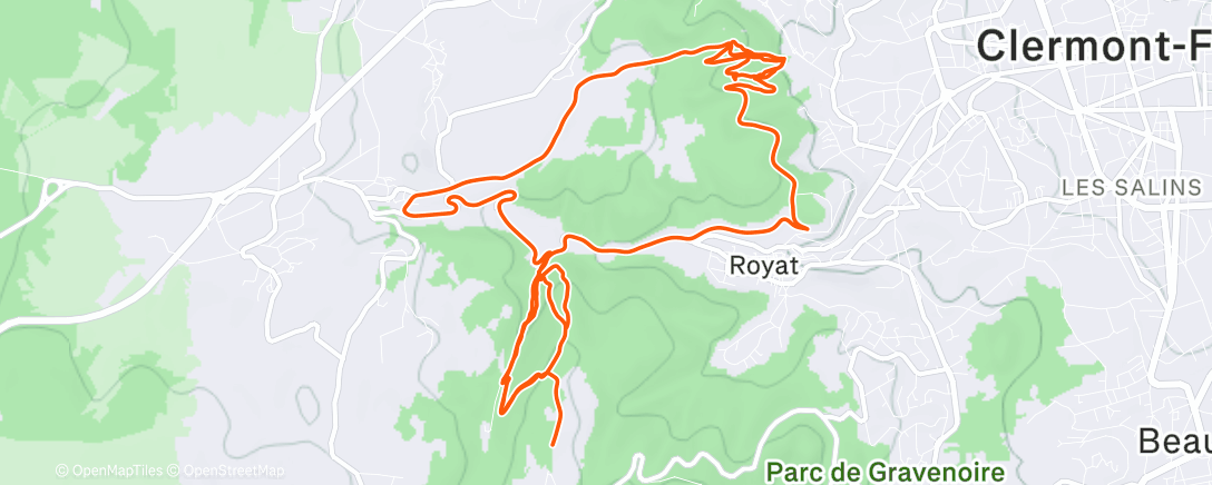 Map of the activity, Lunch Ride bien boueux