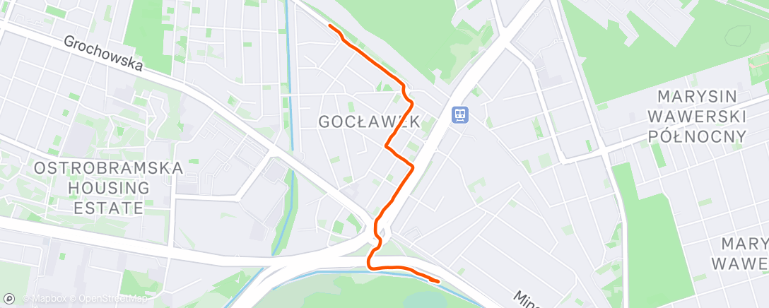 Map of the activity, Afternoon Run