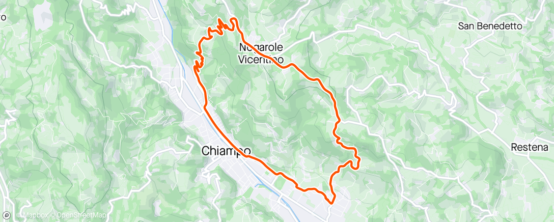 Map of the activity, Collinare Agile Chiampo - Nogarole