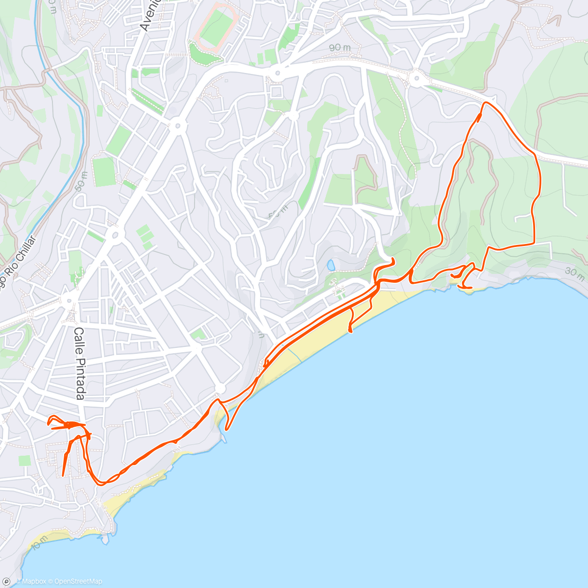 Map of the activity, Walk and a dip