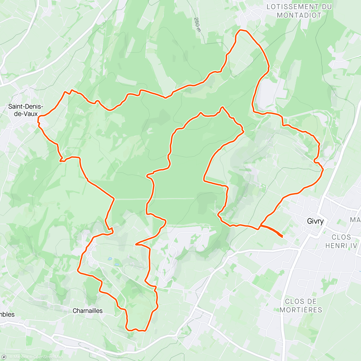 Map of the activity, Trail de la Chaume - Givry