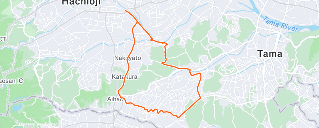 Map of the activity, ママチャリ散歩