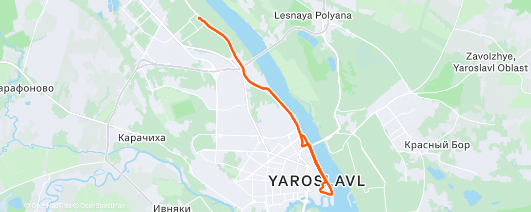 Map of the activity, Вечерний забег