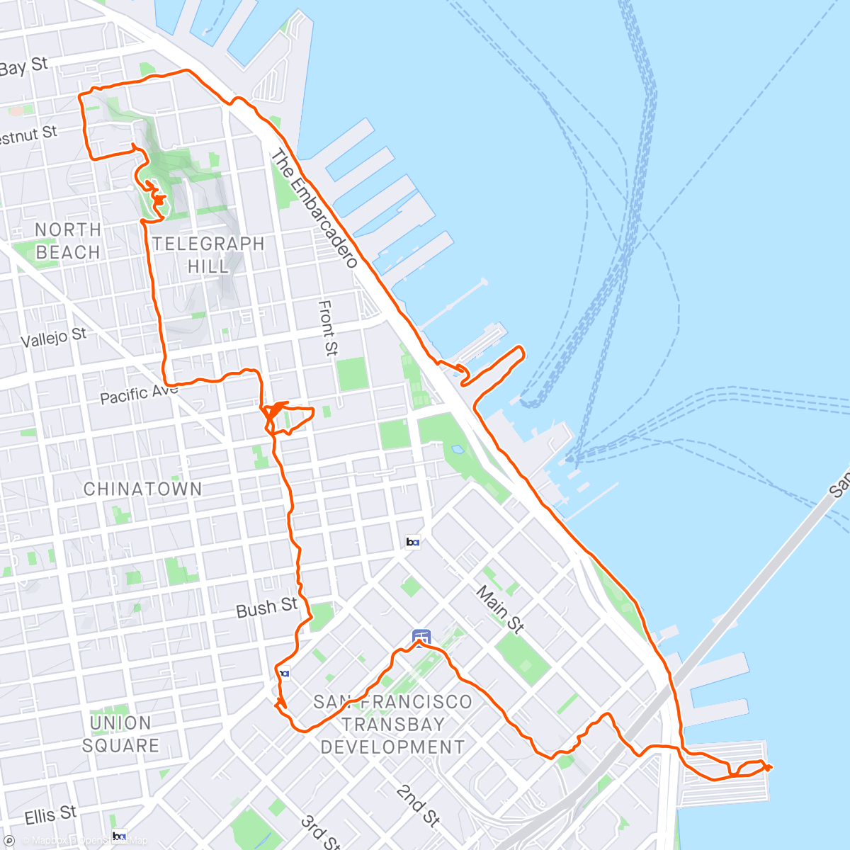 Map of the activity, San Francisco: Bagged a summit! 🤣