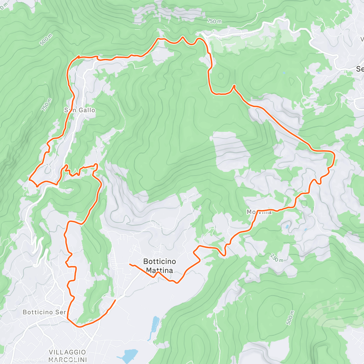 Map of the activity, MTB