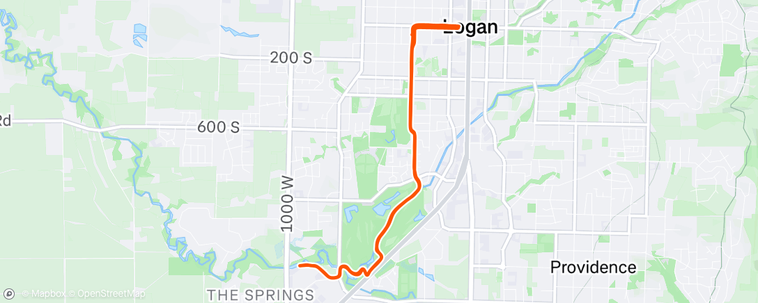 Map of the activity, Carrera por la tarde