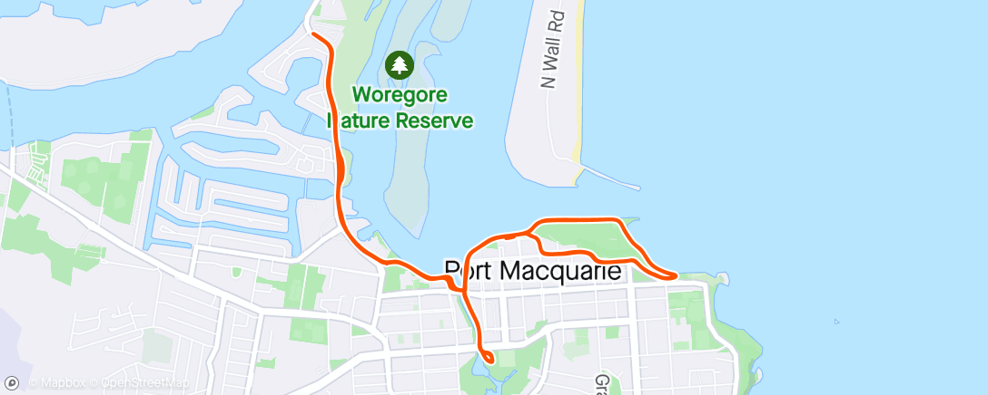 Map of the activity, Port Mac 70.3 - Run
