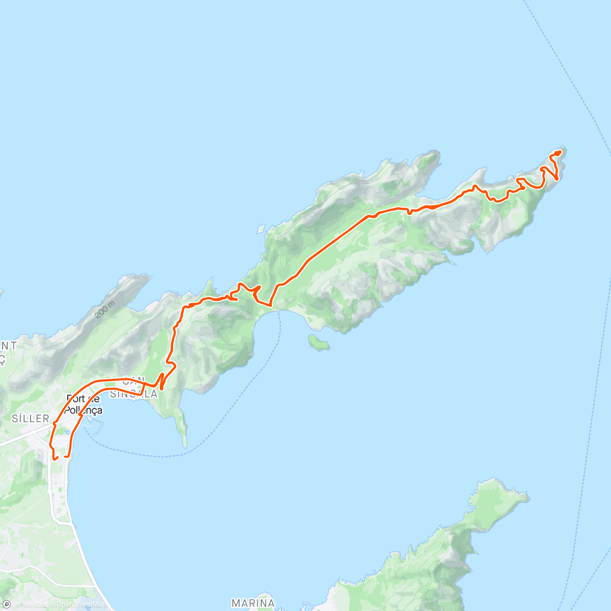 Map of the activity, Mallorca day 3 - Formentor