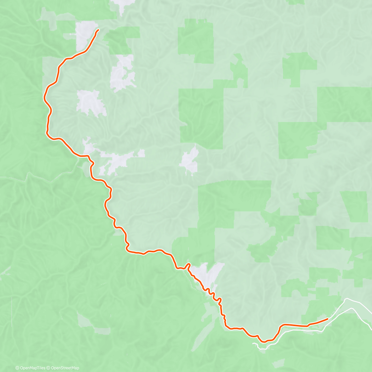 Карта физической активности (ROUVY - Cow Creek | Oregon | USA)