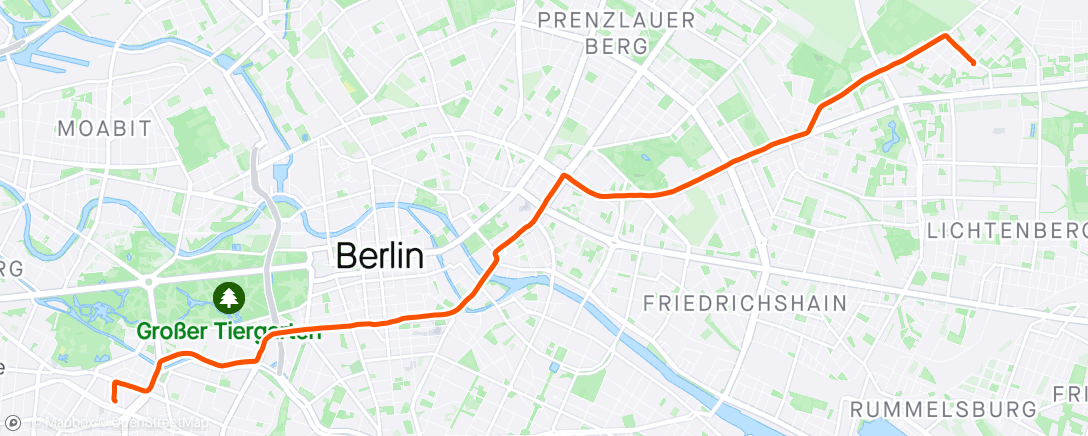 Map of the activity, Fahrt zur Arbeit am Morgen
