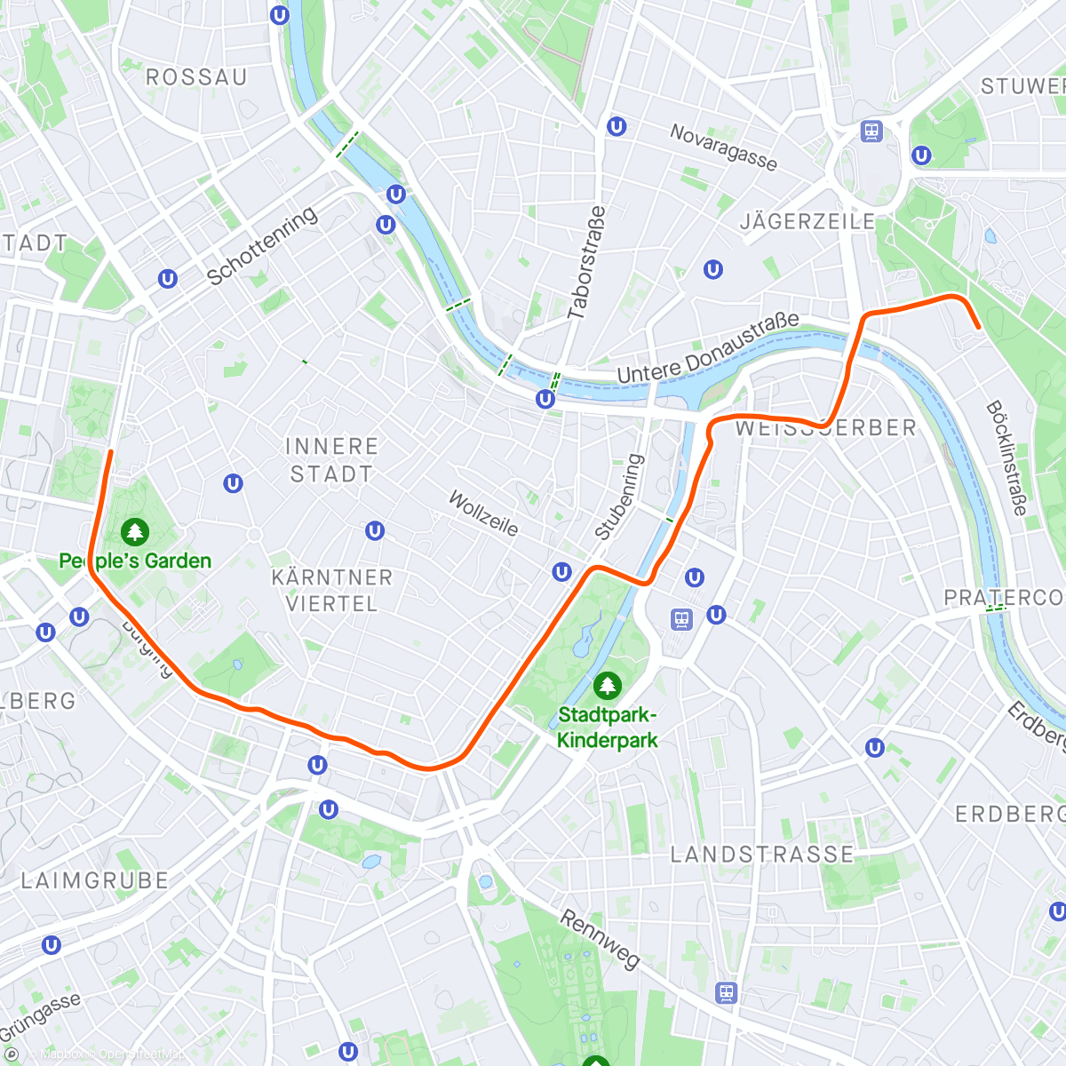 Map of the activity, Vienna Marathon