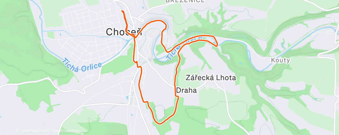 Map of the activity, Girls' jogg // Dívčí klus /w Jana, Káťa