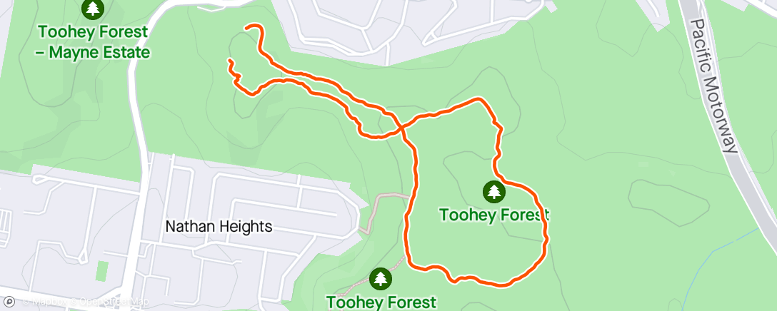 Map of the activity, Toohey walk