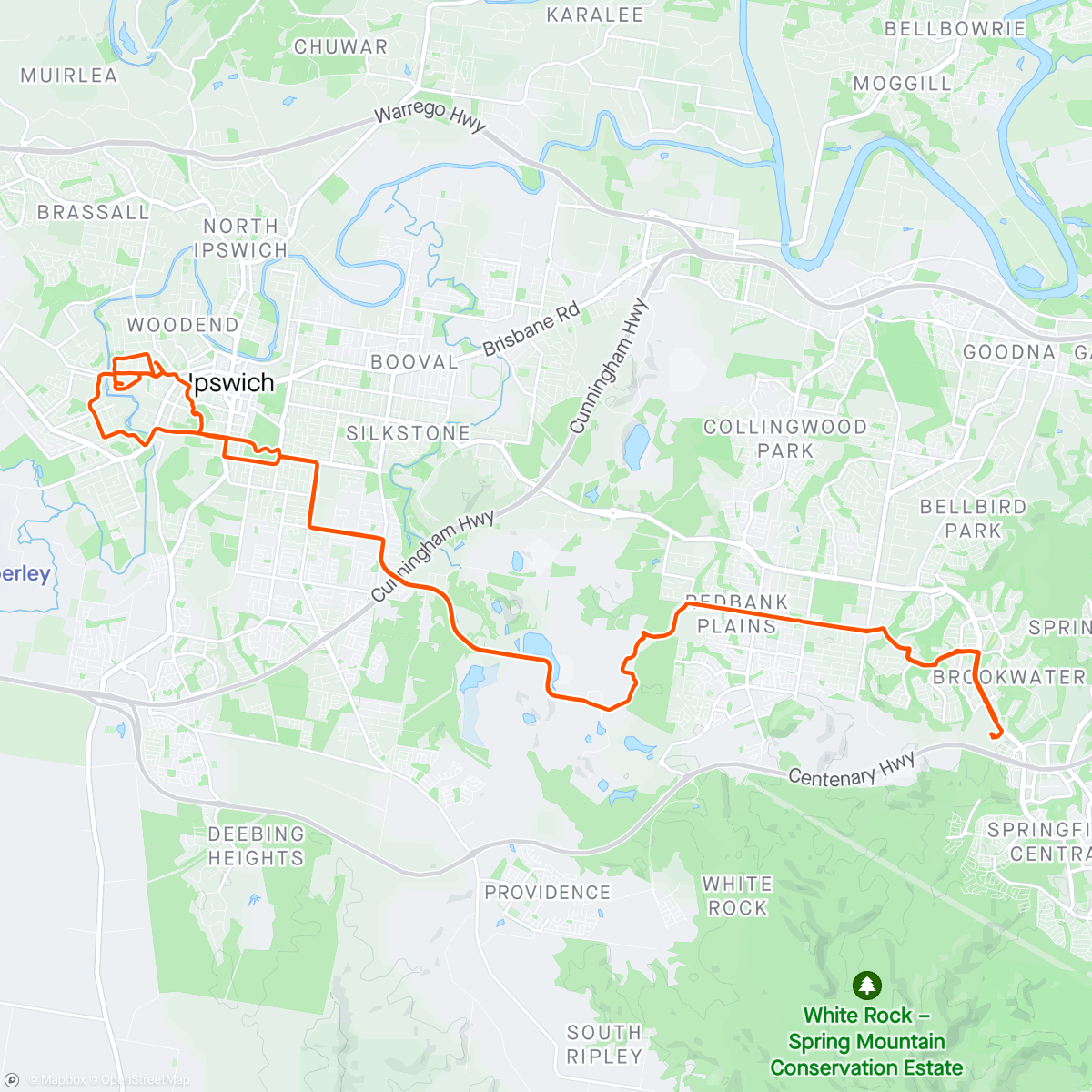 Map of the activity, Night shift w/ med chick - MTB commute
