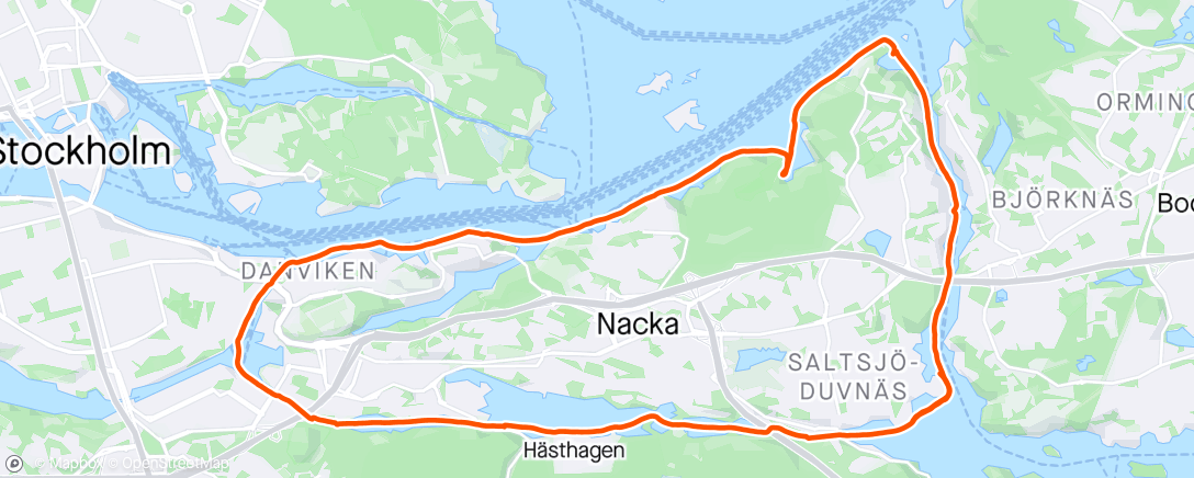 Map of the activity, Sicklaön runt!