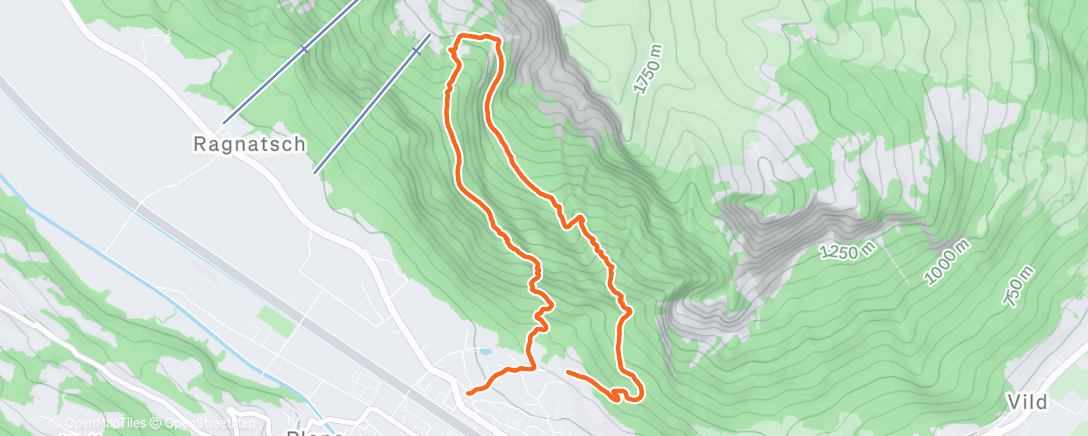 Map of the activity, Afternoon Hike